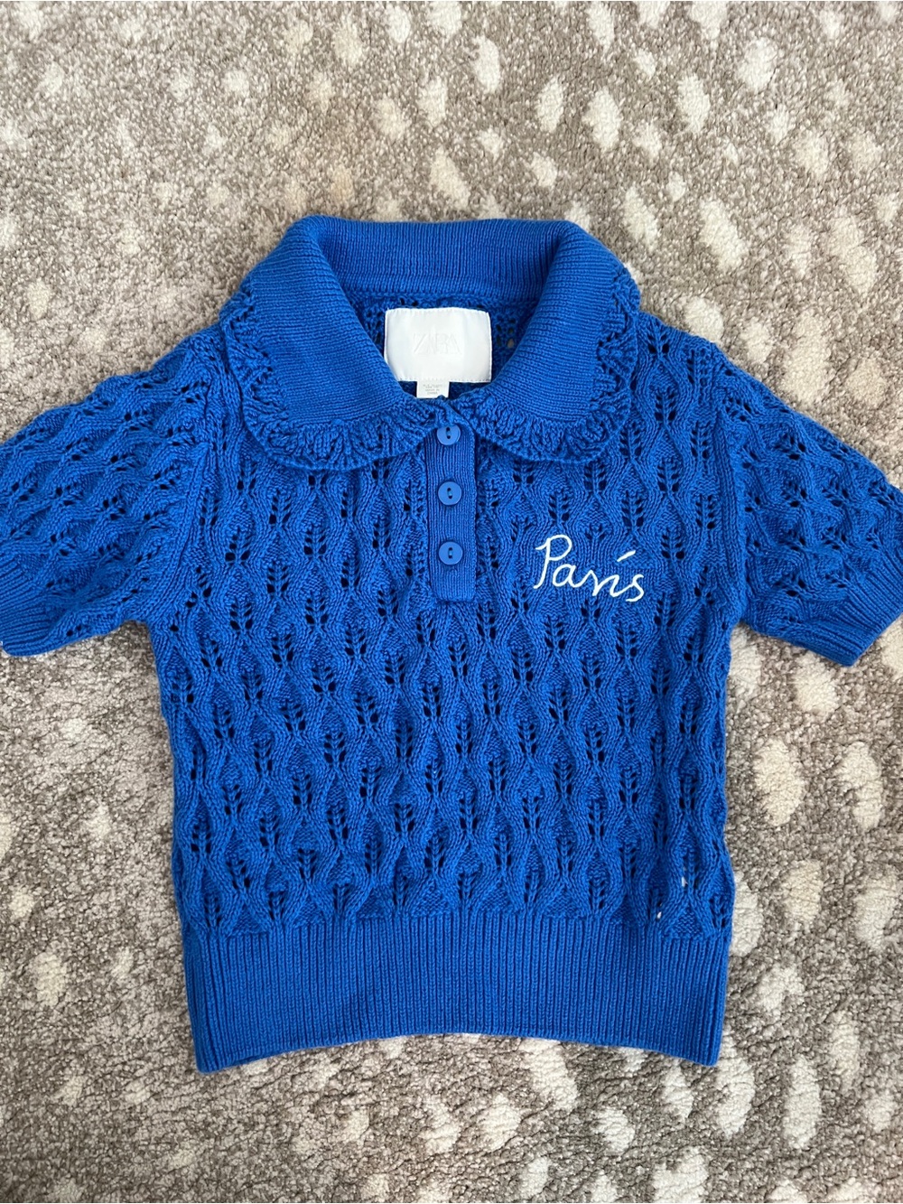 Zara Girls Bright Blue Knit Cardigan